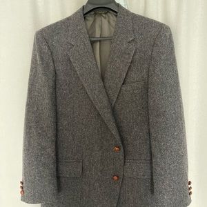 Gray 100% Wool Men’s 46R Winter Blazer Jacket